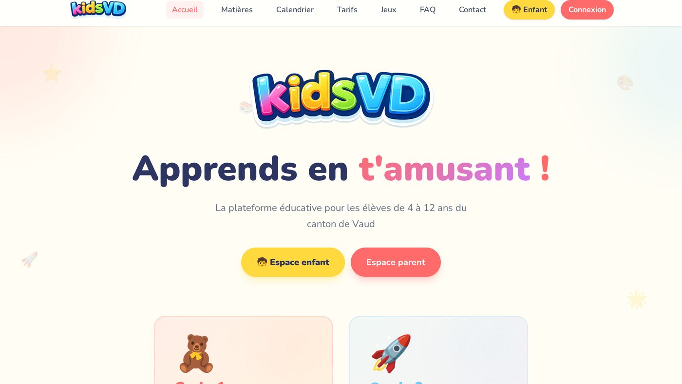 Plateforme éducative kidsVD réalisée par netVD