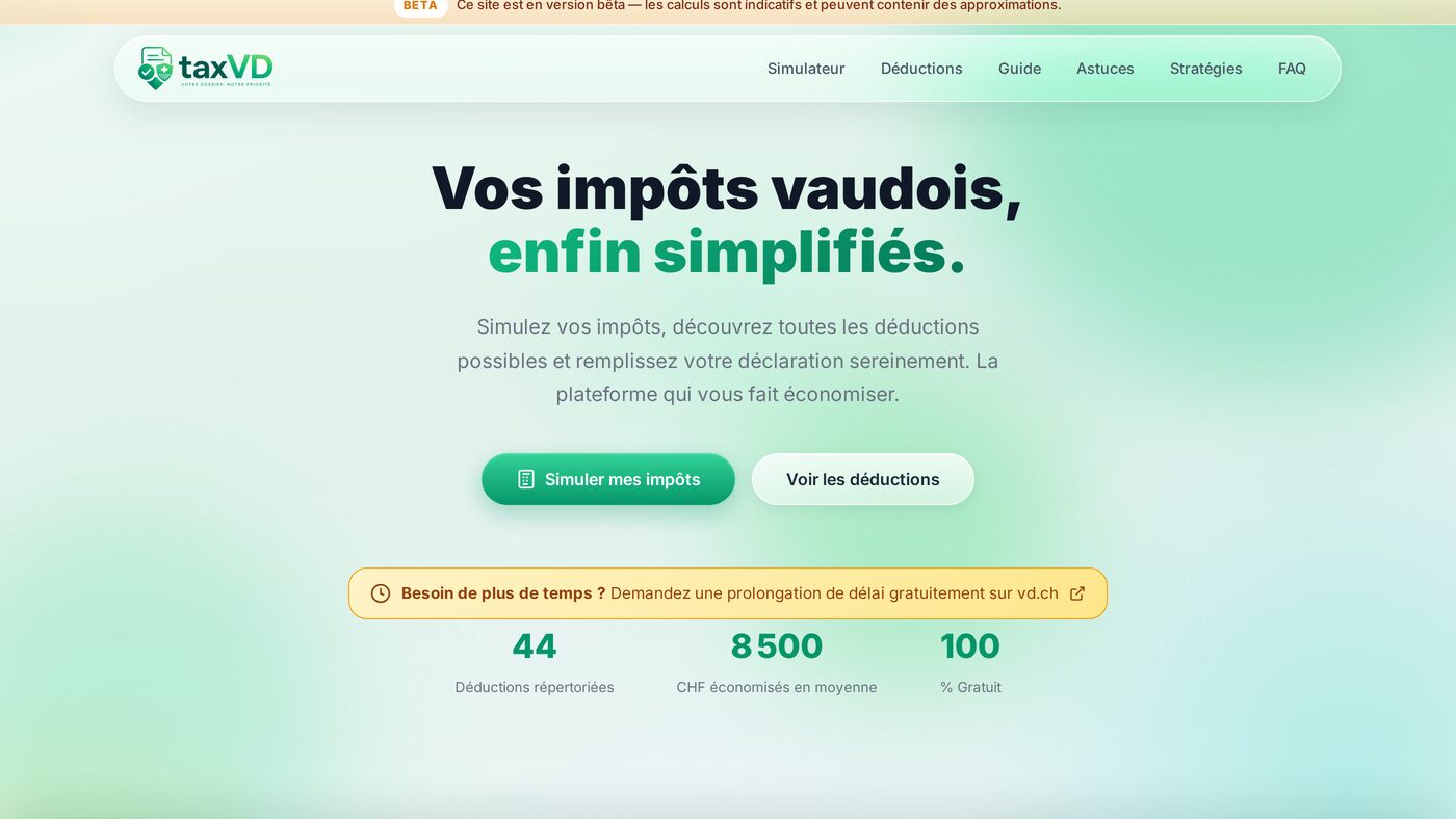 Application web taxVD réalisée par netVD